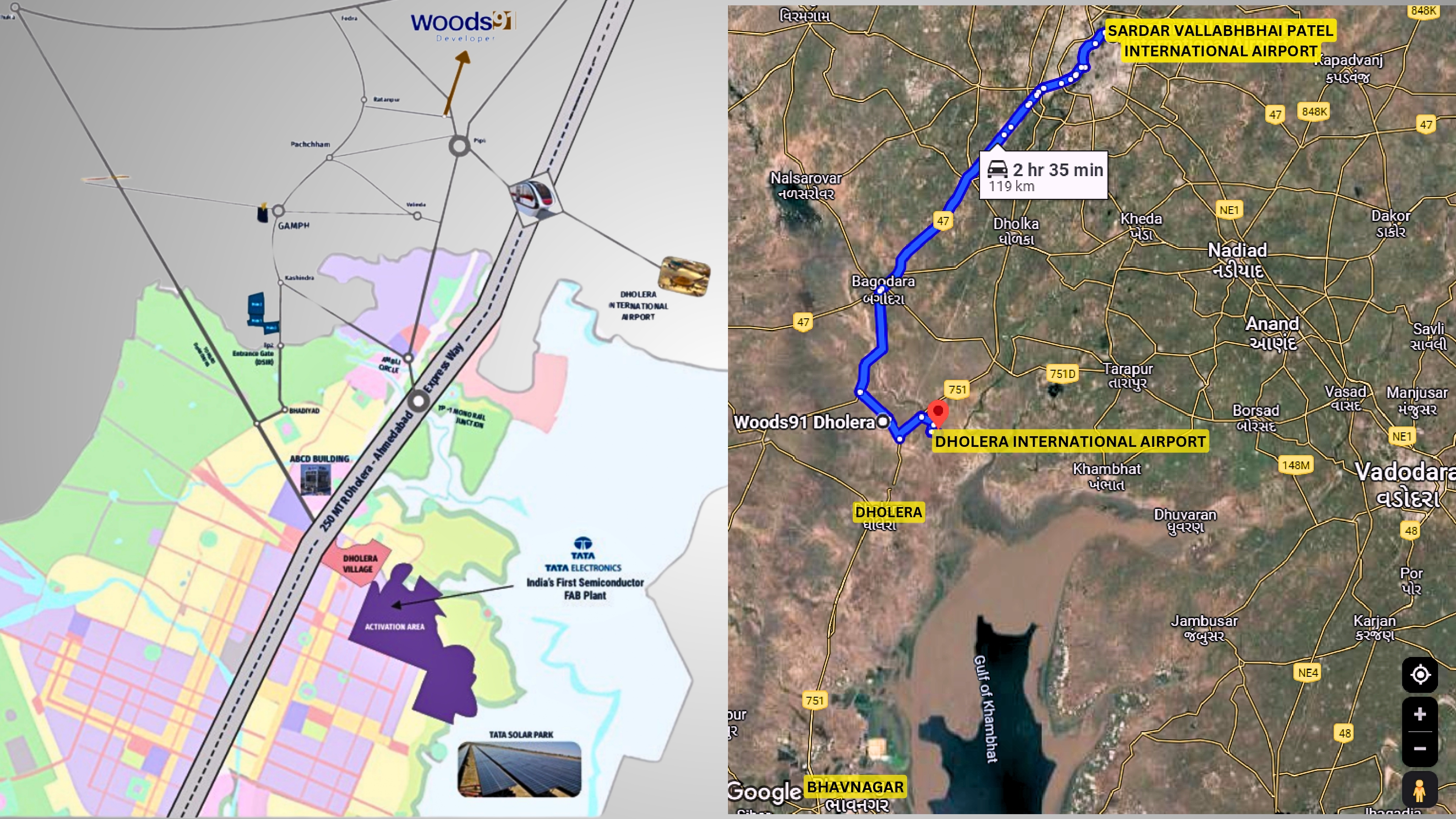 Dholera Location Map
